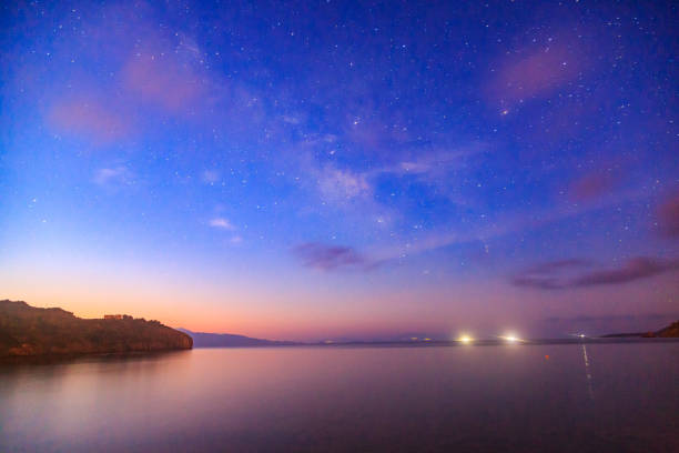 istock Stars with milky way in Datca near kargi beach 649274620