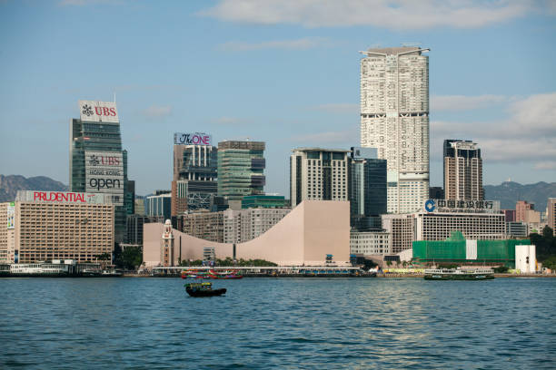 Hong Kong city urban landscape, Kowloon Hong Kong city; seaview at Kowloon part of town; shot from Hong Kong Island; kowloon stock pictures, royalty-free photos & images