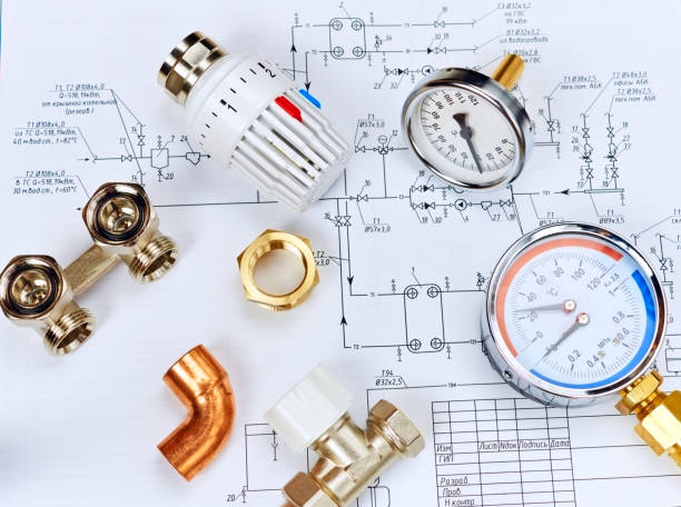 istock Engineering heating. Concept Heating. Project of heating for house. 649277402