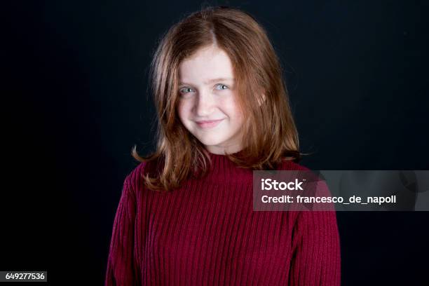 Smiling Redhead Girl Stock Photo - Download Image Now - 12-13 Years, Adolescence, Child