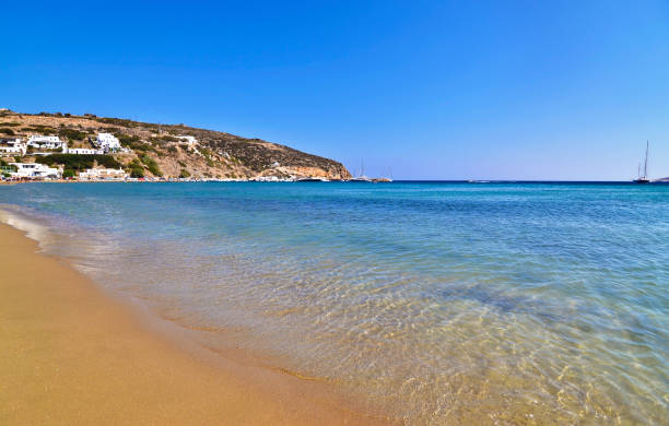 Platys Gialos beach Sifnos Greece stock photo