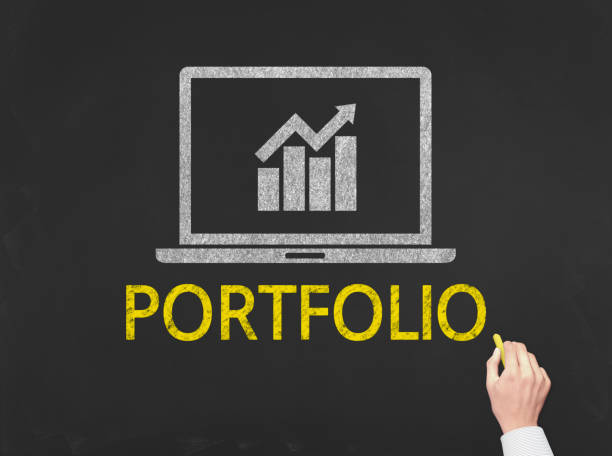 PORTFOLIO - Business Chalkboard Background stock photo