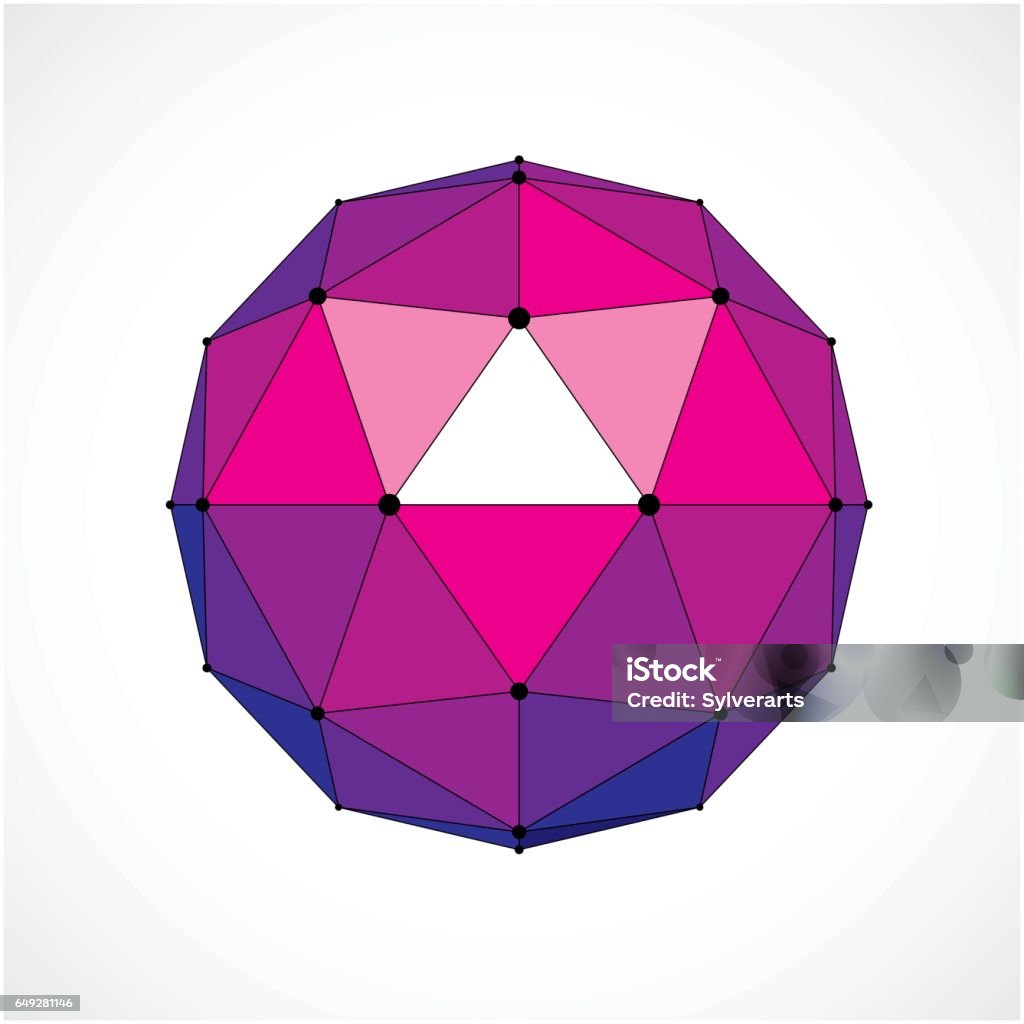 3d Vector Digital Wireframe Spherical Object Made Using Triangular ...