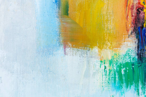 istock Abstract painted yellow green and blue art backgrounds 649282662