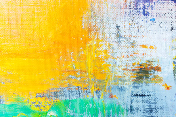 istock Abstract painted yellow green  and blue art backgrounds 649288820