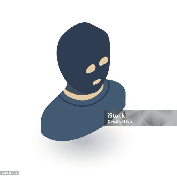 Balaclava For Disguise Protective Mask Of Military And A Robber Soldier  Head Flat Icon Stock Illustration - Download Image Now - iStock