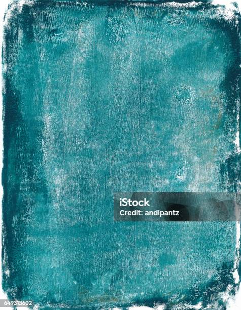 Turquoise Colored Mixed Media Grunge Background Stock Photo - Download Image Now - Teal, Backgrounds, Paint