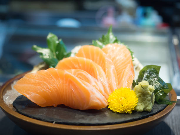 istock Salmon sashimi. Japanese food 649314358