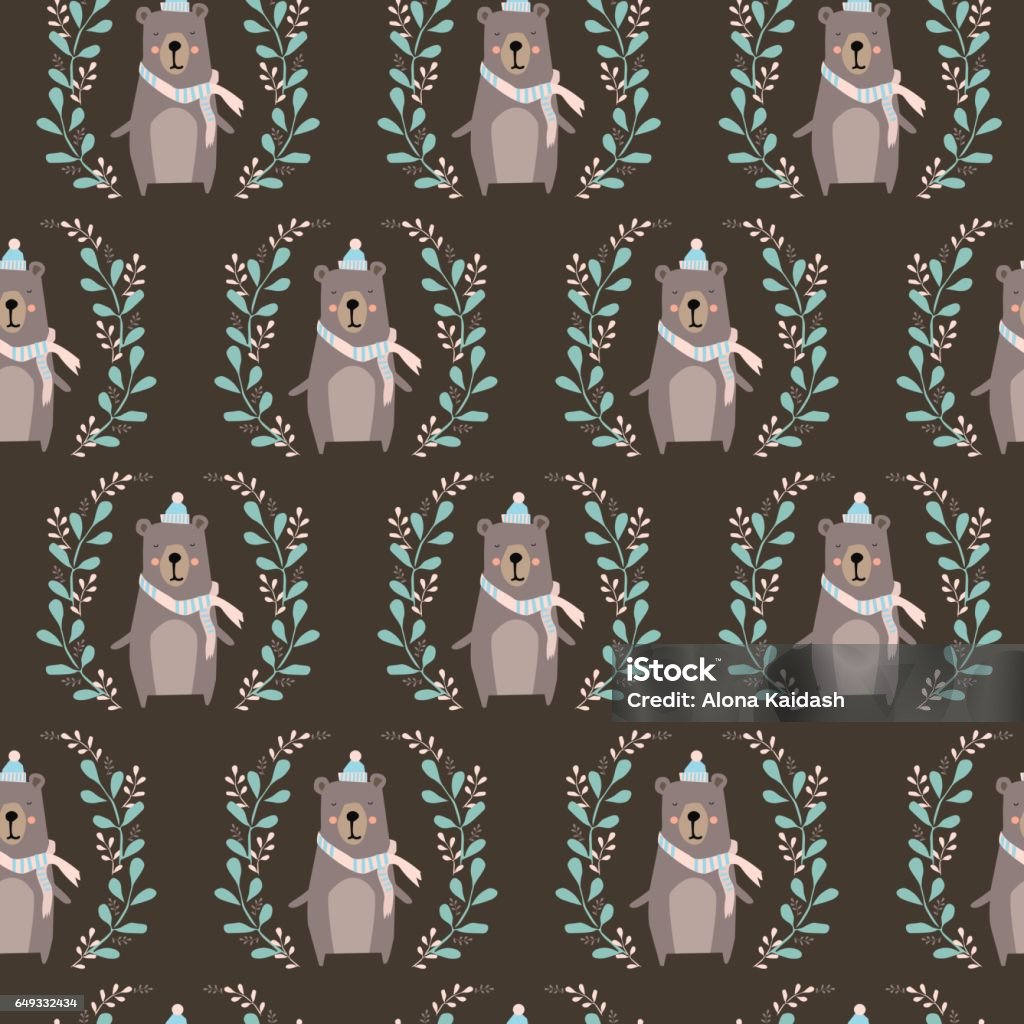 Bears Patternng Bears Pattern Stock Illustration - Download Image Now - Animal, Art ...