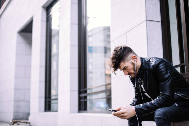 istock Man listening music on headhpones 649342834