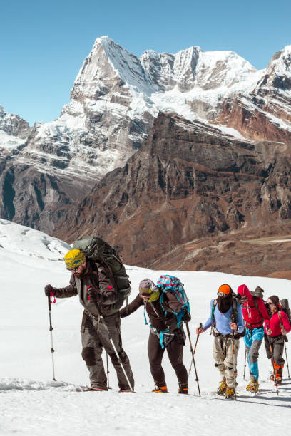 istock Majestic Nepal Nature View and Mountaineering Expedition walking vertical Composition 649354852
