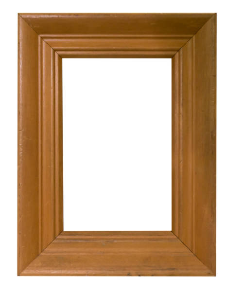 istock Blank Wooden Picture, photo frame isolated on white 649355474
