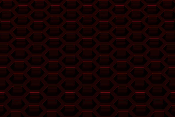 istock Brushed metal hexagon grille 649355494