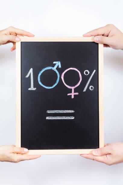 Blackboard with the symbol of equality stock photo