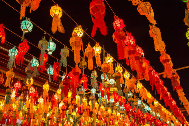 istock Colorful Lamp and lantern in Loi Krathong. 649373894
