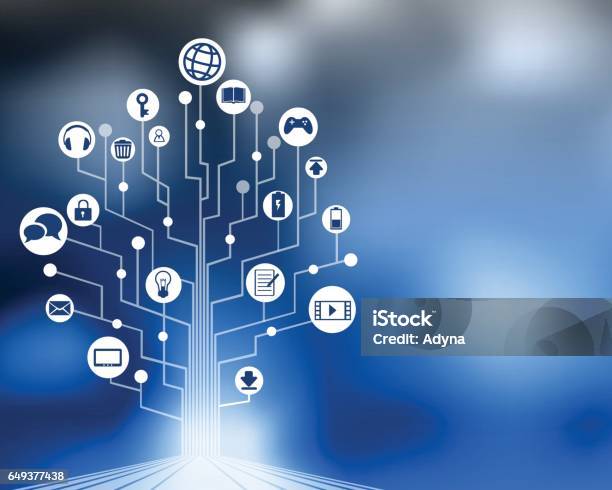 Display Technology Point Tree Digital Technology Tree Stock Illustration - Download Image Now ...