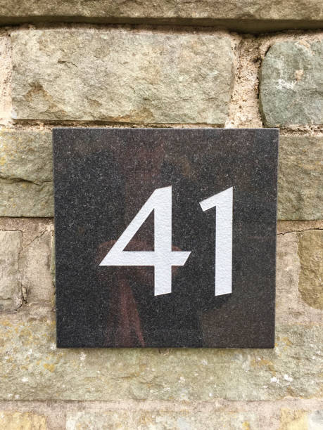 istock House number 41 on a granite slab 649380324