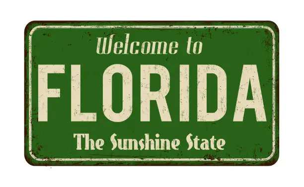 Photo of Welcome to Florida vintage rusty metal sign
