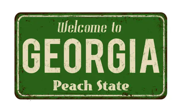 Photo of Welcome to Georgia vintage rusty metal sign