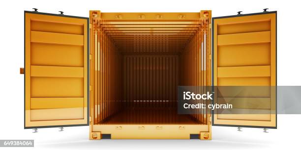 Freight Transportation And Shipping Concept Stock Photo - Download Image Now - Cargo Container, Open, Container