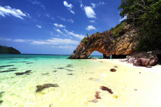 istock Ko Khai nature stone arch near Lipe, Satun 649392258