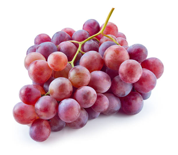 istock Ripe red grape. Pink bunch isolated on white. With clipping path. Full depth of field. 649401754