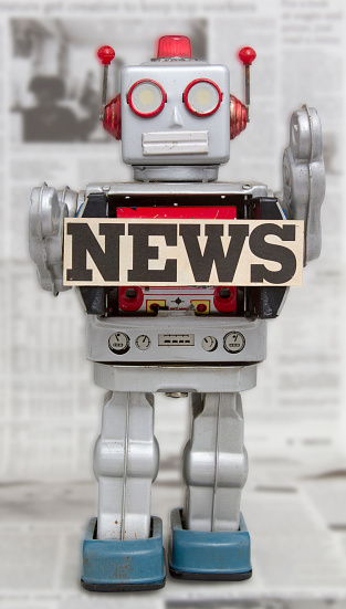 vintage news robot concept imahe