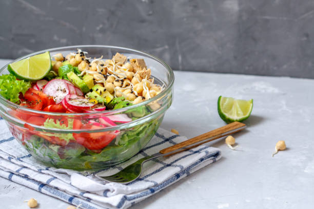 istock salad with tofu, chickpeas, avocado 649403352