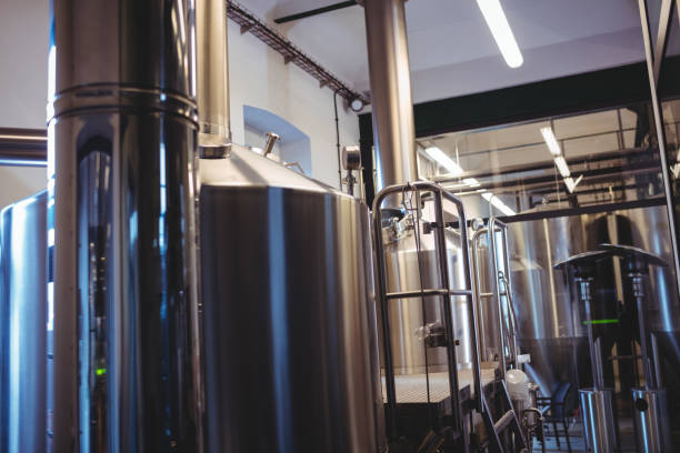 istock Industrial equipment at brewery 649403776