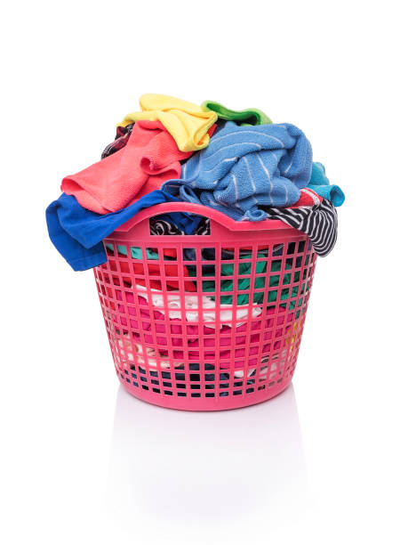 istock Basket of dirty laundry. 649416594