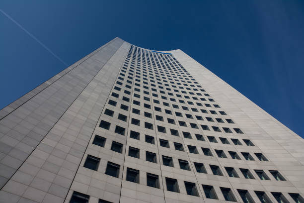 istock Leipzig Panorama Tower Highrise Skyscraper Blue Skies Outdoors Germany Modern European Architecture Glass Office Building 649416682