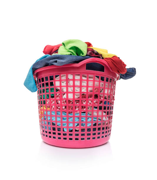 istock Basket of dirty laundry. 649416850