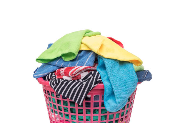 istock Basket of dirty laundry. 649417316