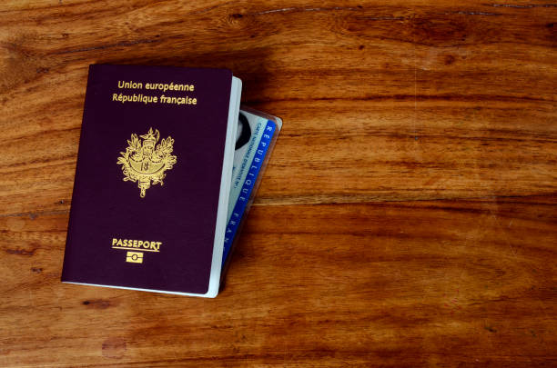 Passeport and identity card Passeport and identity card of France republic identity card stock pictures, royalty-free photos & images