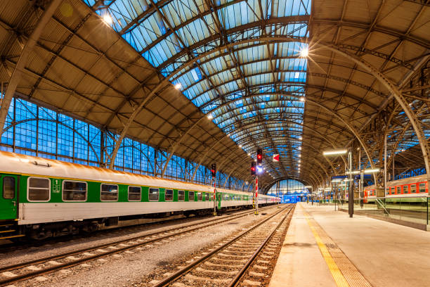 istock Trains and Platform at Prague Central Railway Station Czech Republic 649470112