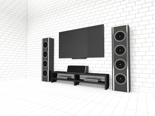 istock Modern home theater on a white background. 3D rendering 649484660