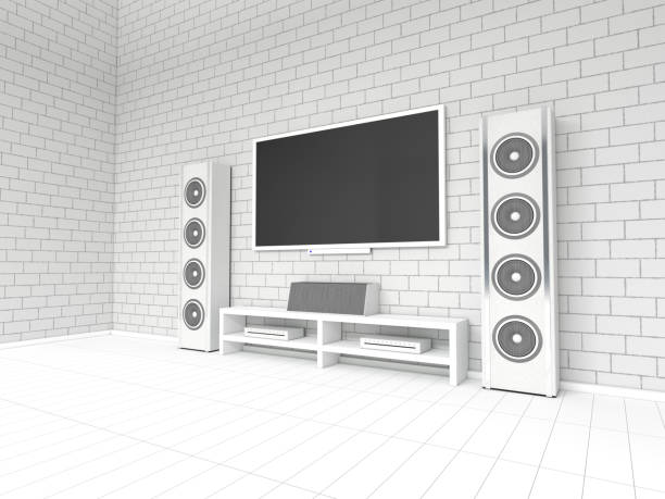 istock Modern white home theater on a white background. 3D rendering 649484674