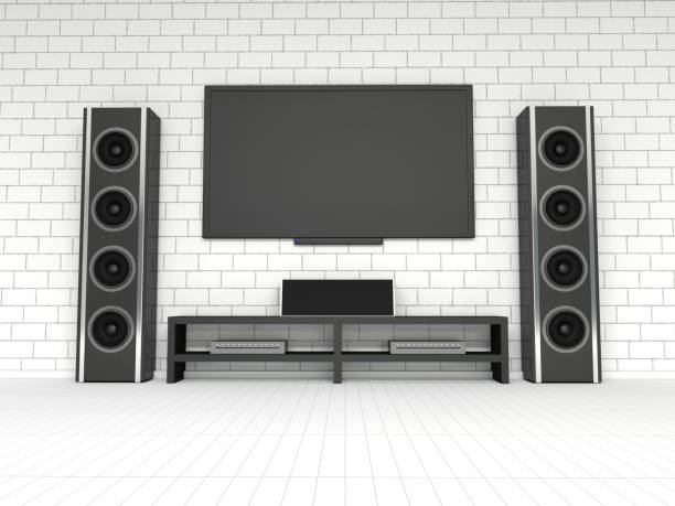 istock Modern home theater on a white background. 3D rendering 649484694