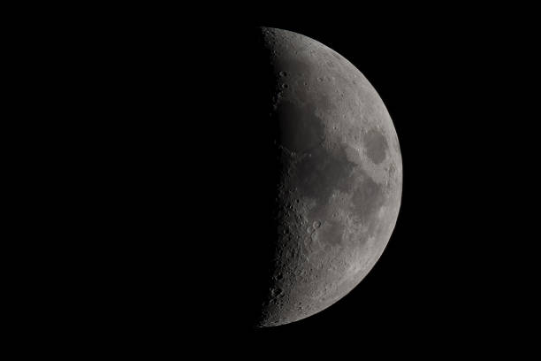 istock Moon almost in the third quarter phase on 5.3.2017 649490666