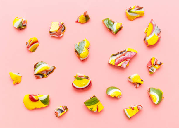 istock lollipops, candy pattern, top view flat lay on colorful background 649495858