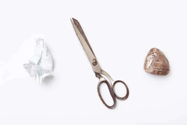istock Rock, paper, scissors is best choice way to decision making 649504500