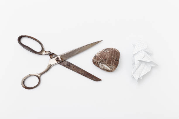 istock Rock, paper, scissors is best choice way to decision making 649504516