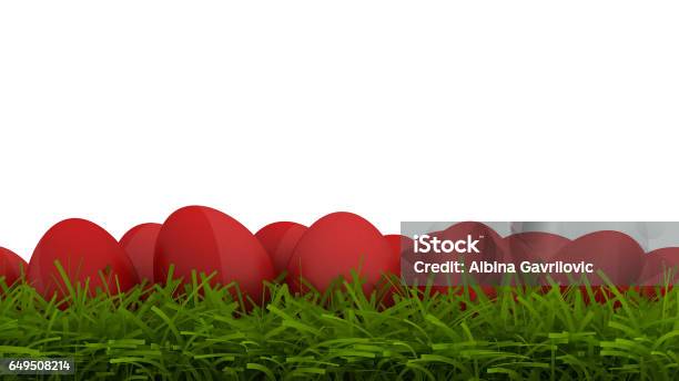 Happy Easter Greeting Card Easter Eggs Background Stock Photo - Download Image Now