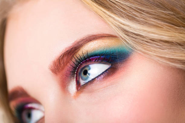 istock Portrait of a beautiful young blond model with bright make up 649508348