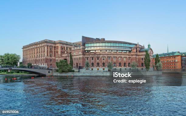 Riksdag Parliament Building Stockholm Stock Photo - Download Image Now - Parliament House - Stockholm, Sweden, Bridge - Built Structure