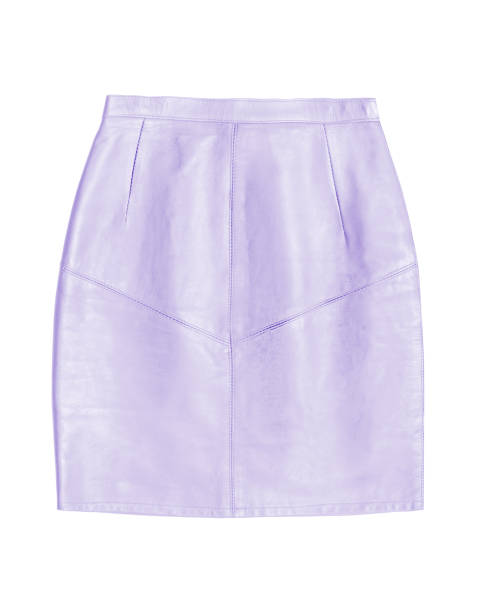 istock lilac leather pencil skirt, isolated on white background 649511692