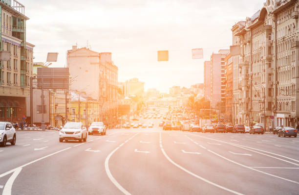 istock Multilane avenue with cars 649518080