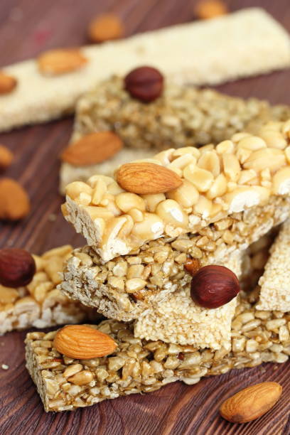 istock Gozinaky. Honey bars with peanuts, sesame and sunflower seeds 649518658