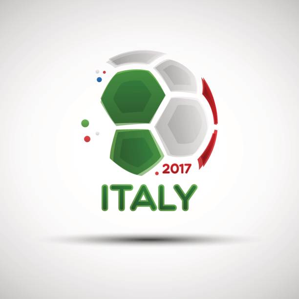 Abstract soccer ball with Italian national flag colors Football championship banner. Flag of Italy. Vector illustration of abstract soccer ball with Italian national flag colors for your design italy soccer stock illustrations