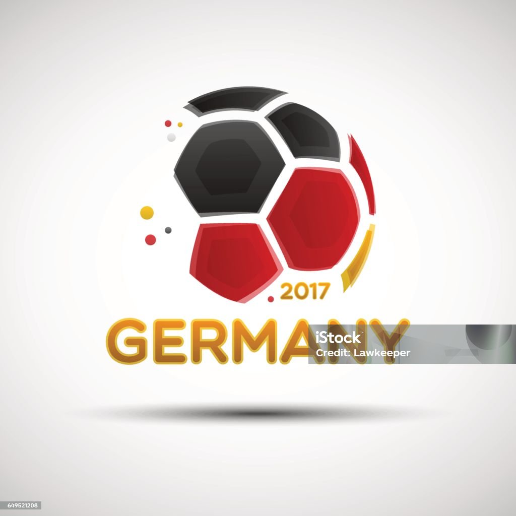 Abstract soccer ball with German national flag colors Football championship banner. Flag of Germany. Vector illustration of abstract soccer ball with German national flag colors for your design Soccer stock vector